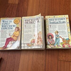 What to expect when your expecting, first year and toddler year books bundle